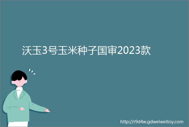 沃玉3号玉米种子国审2023款